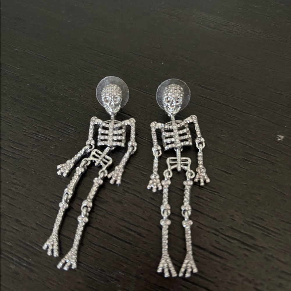 J. Crew Factory Silver Skeleton Earrings